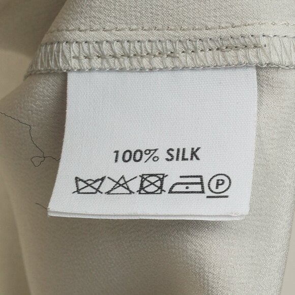 Dries Van Noten Champagne Silk Gathered-Hem Blouse - Picture 8 of 9